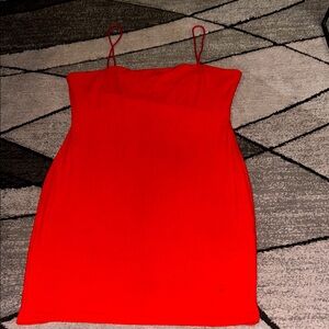 SHEIN Bold Red Spaghetti Strap Dress